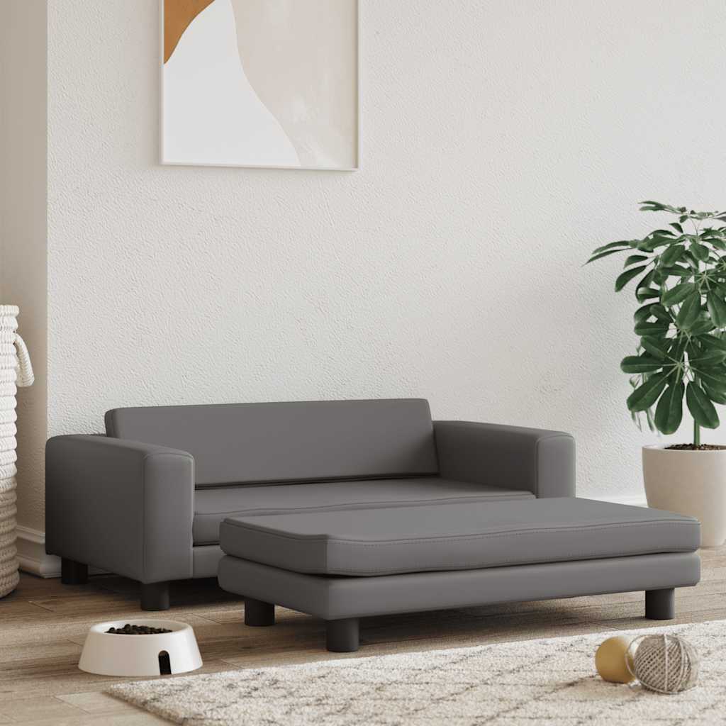 VidaXL Pelech pre psa s nadstavcom, sivý 100x50x30 cm, umelá koža