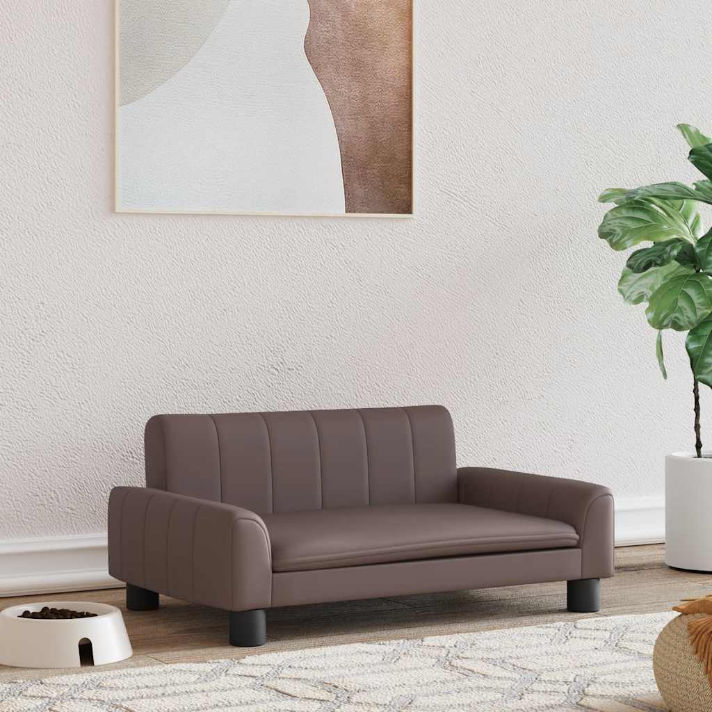 vidaXL Pelech pre psa hnedý 70x45x30 cm umelá koža
