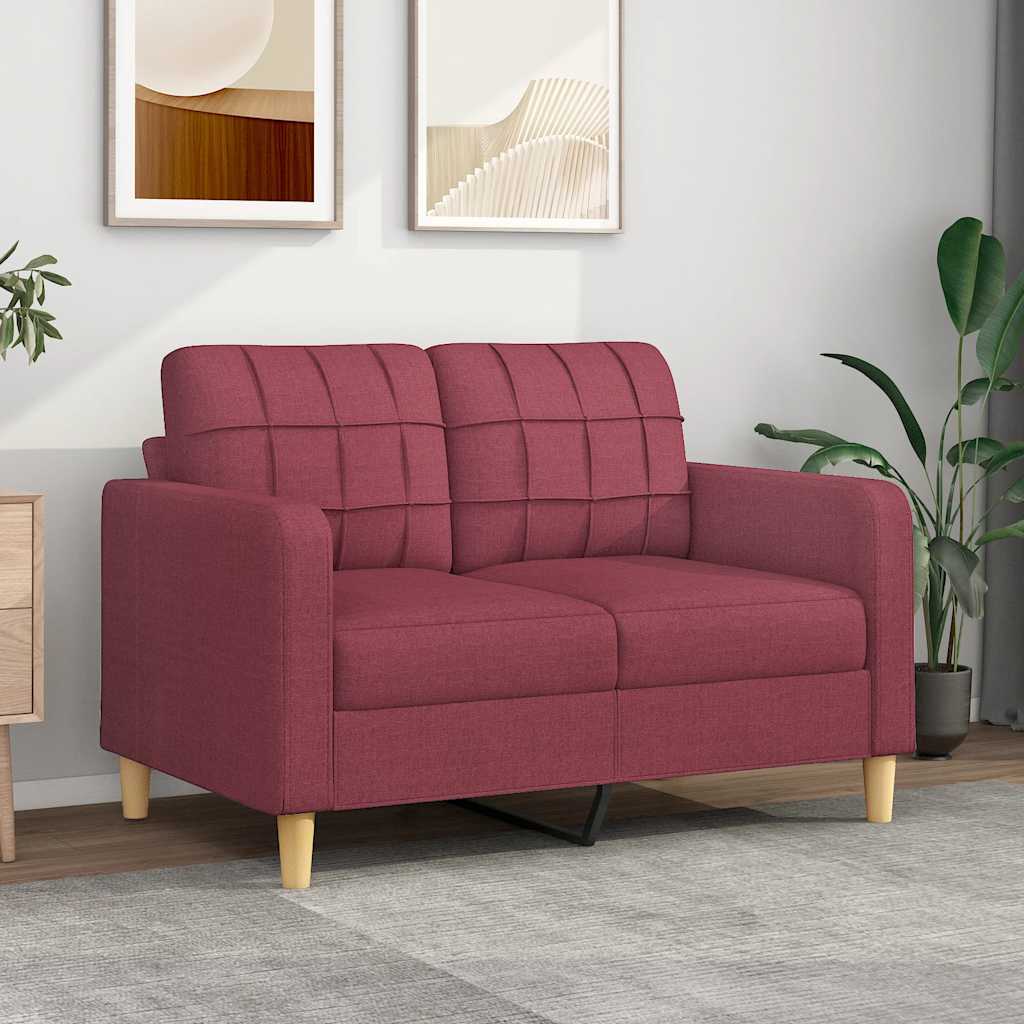 vidaXL 2-miestna pohovka vínovo-červená 120 cm látka