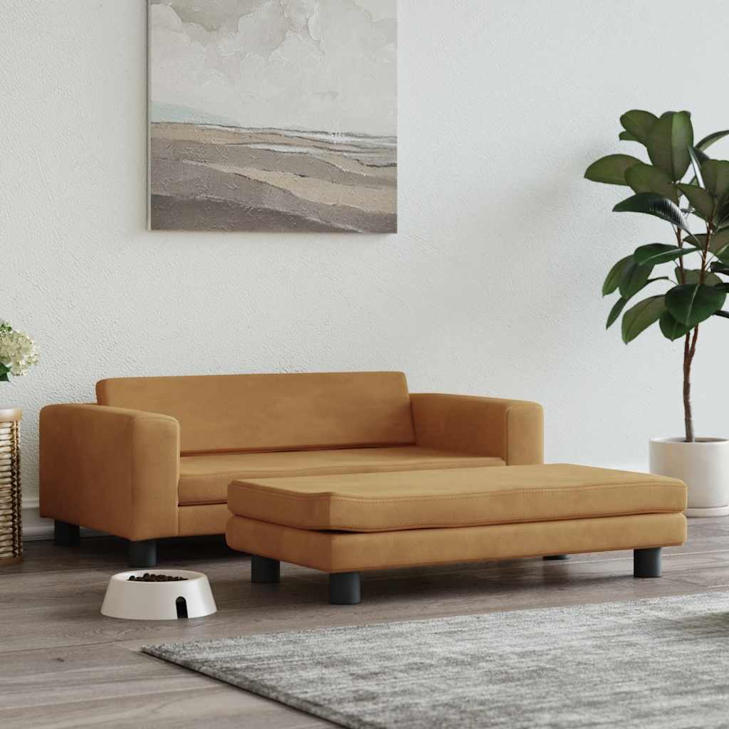 vidaXL Pelech pre psa s nadstavcom hnedý 100x50x30 cm zamat