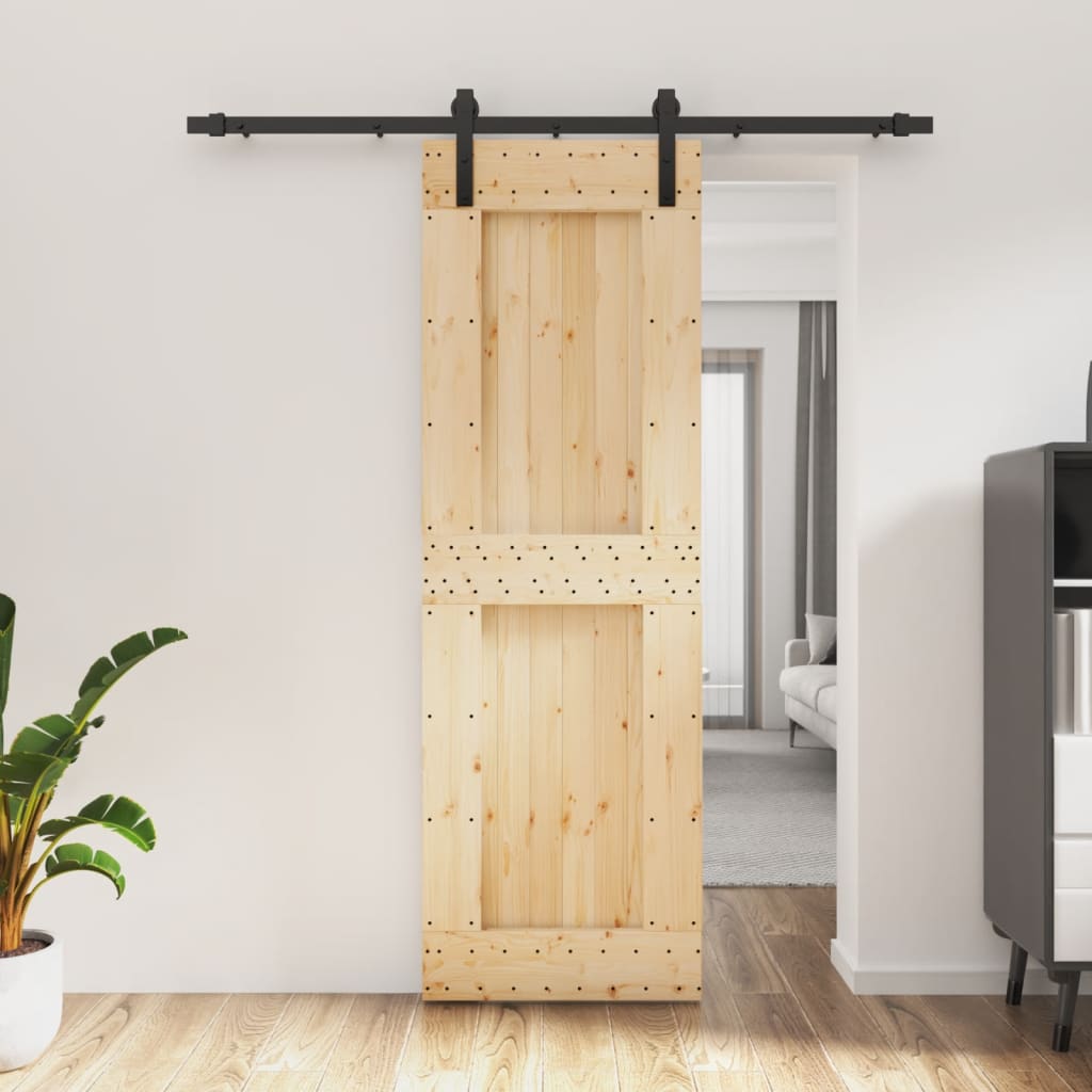 vidaXL Posuvné dvere so sadou kovania 70x210 cm borovicový masív
