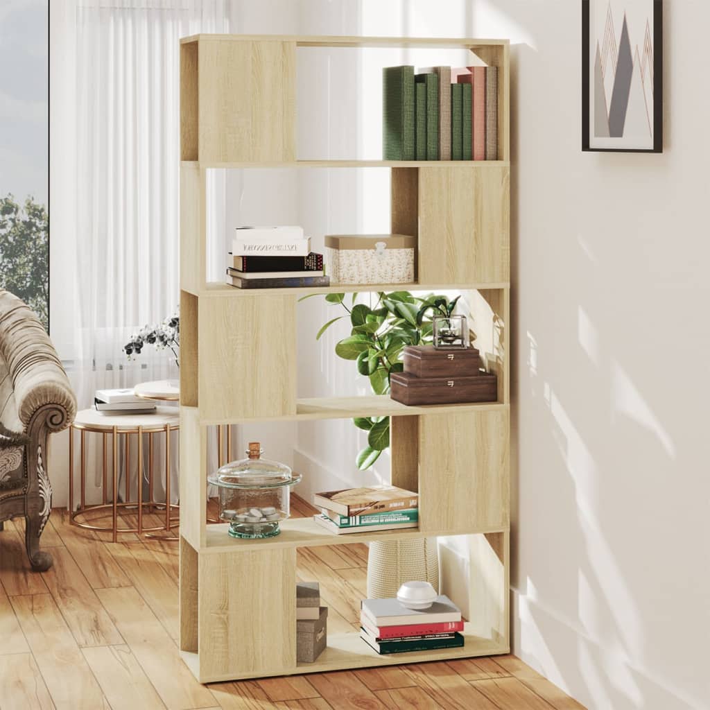 vidaXL Knižnica/deliaca stena dub sonoma 80x24x155 cm drevotrieska