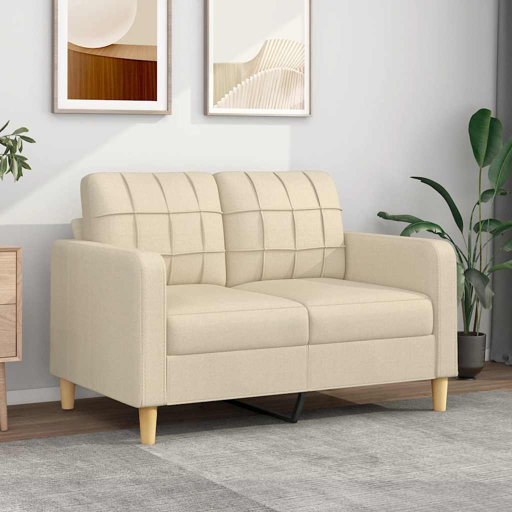 vidaXL 2-miestna pohovka krémová 120 cm látka