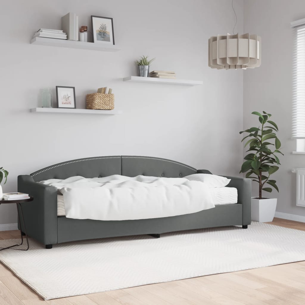 vidaXL Denná posteľ s matracom tmavosivá 80x200 cm látka