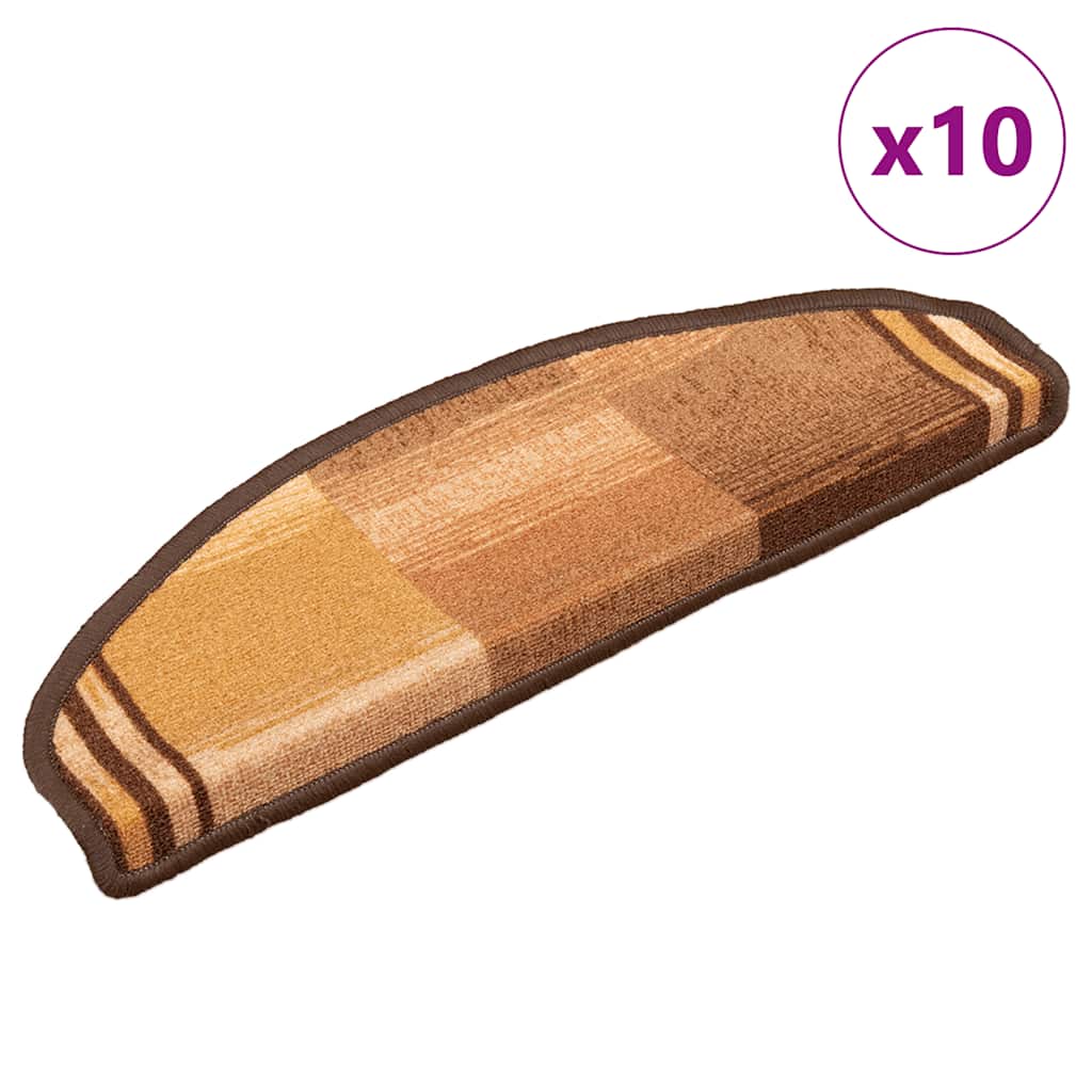 vidaXL Nášľapy na schody samolepiace 10 ks 65x21x4 cm hnedé