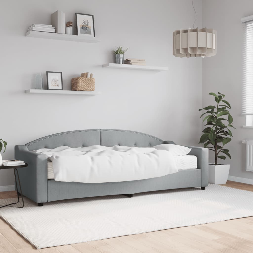 vidaXL Denná posteľ s matracom bledosivá 80x200 cm látka