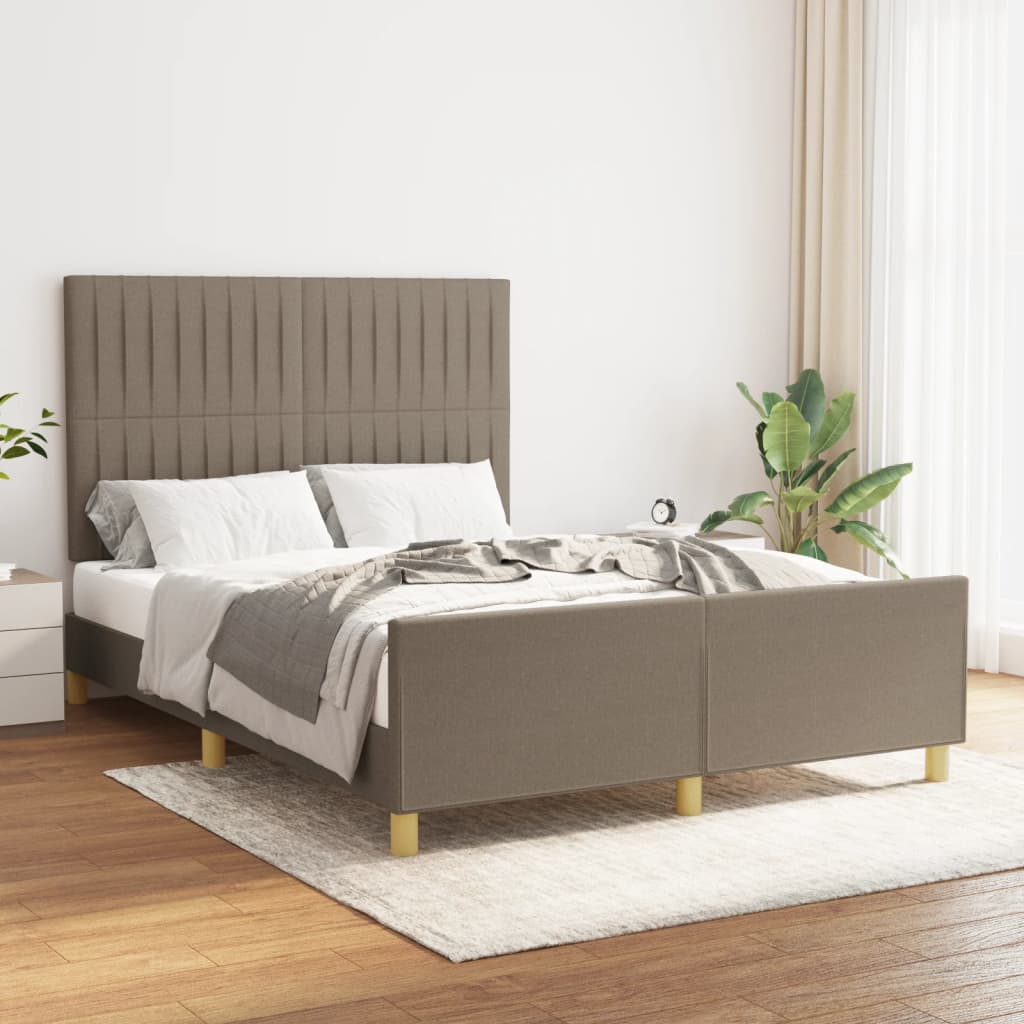 vidaXL Posteľ bez matraca sivohnedá 140x190 cm látka