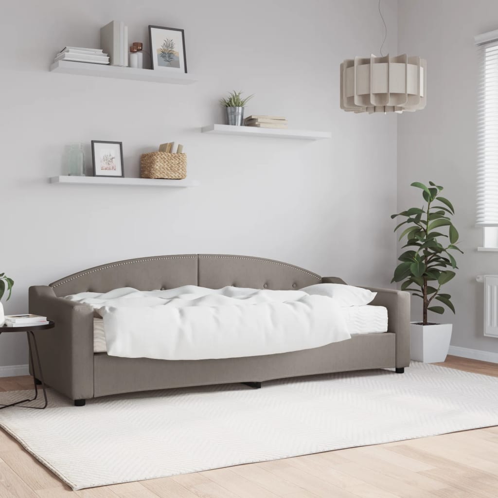 vidaXL Denná posteľ s matracom sivohnedá 80x200 cm látka