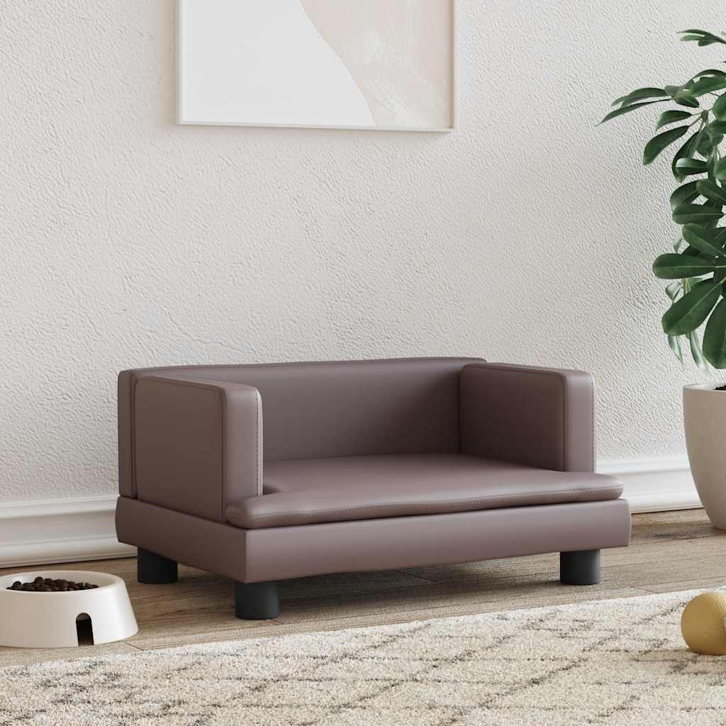 vidaXL Pelech pre psa hnedý 60x40x30 cm umelá koža