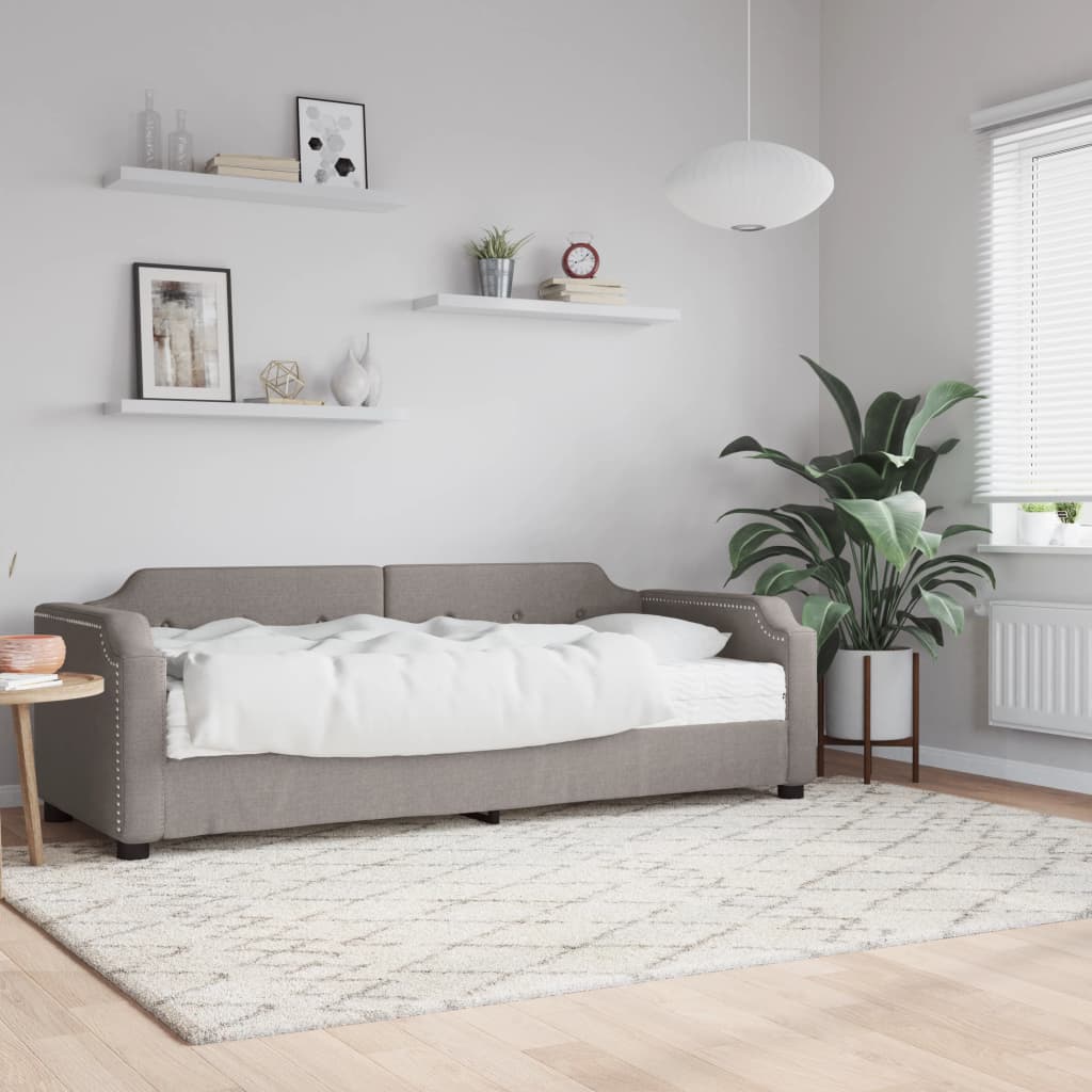 vidaXL Denná posteľ s matracom sivohnedá 80x200 cm látka