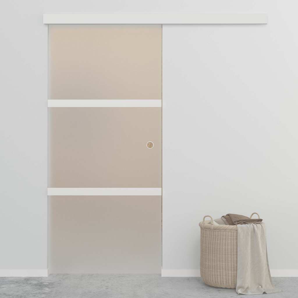 vidaXL Posuvné dvere ESG sklo a hliník 90x212 cm strieborné