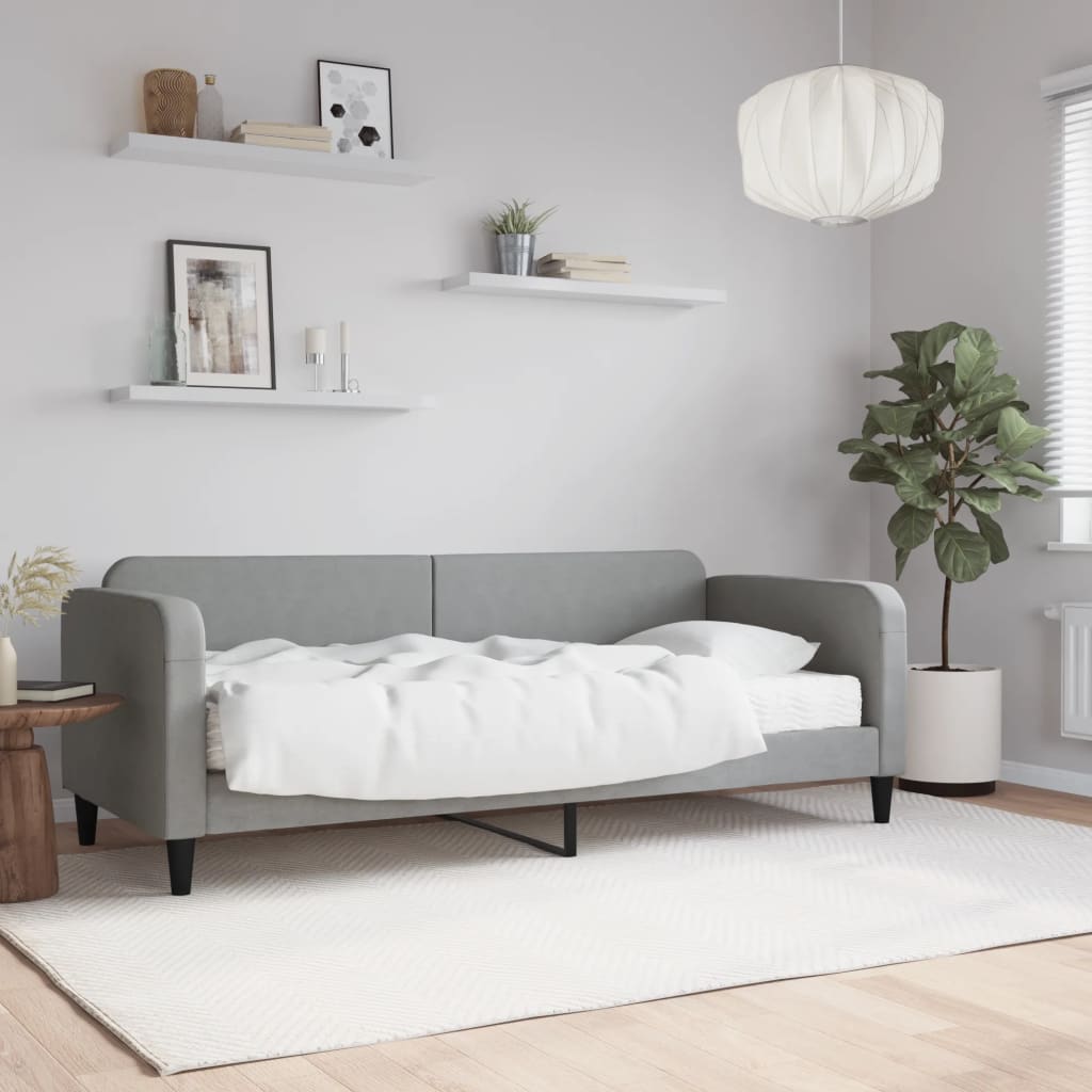 vidaXL Denná posteľ s matracom bledosivá 80x200 cm látka