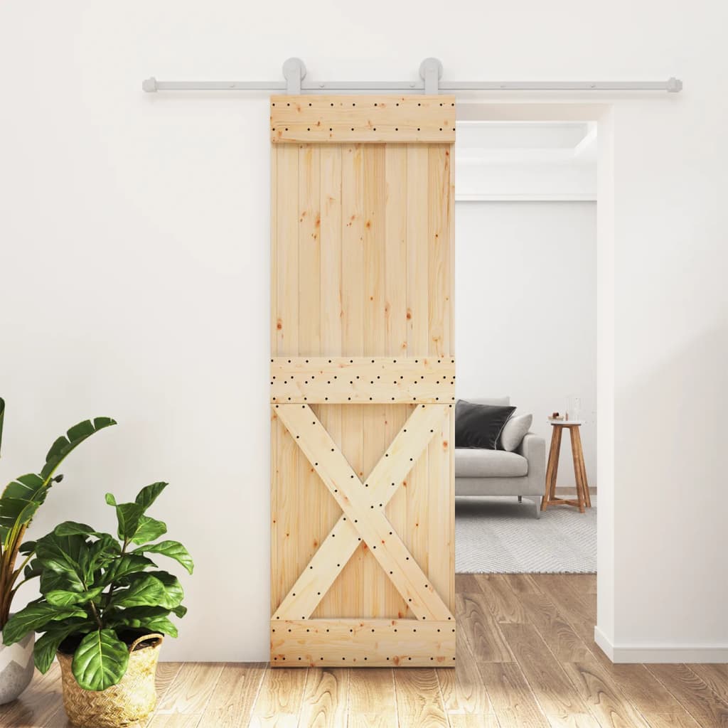 vidaXL Posuvné dvere so sadou kovania 70x210 cm borovicový masív
