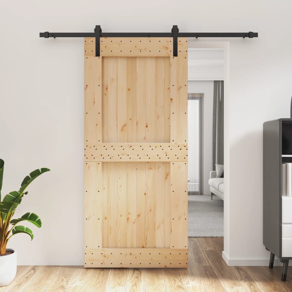 vidaXL Posuvné dvere so sadou kovania 95x210 cm borovicový masív