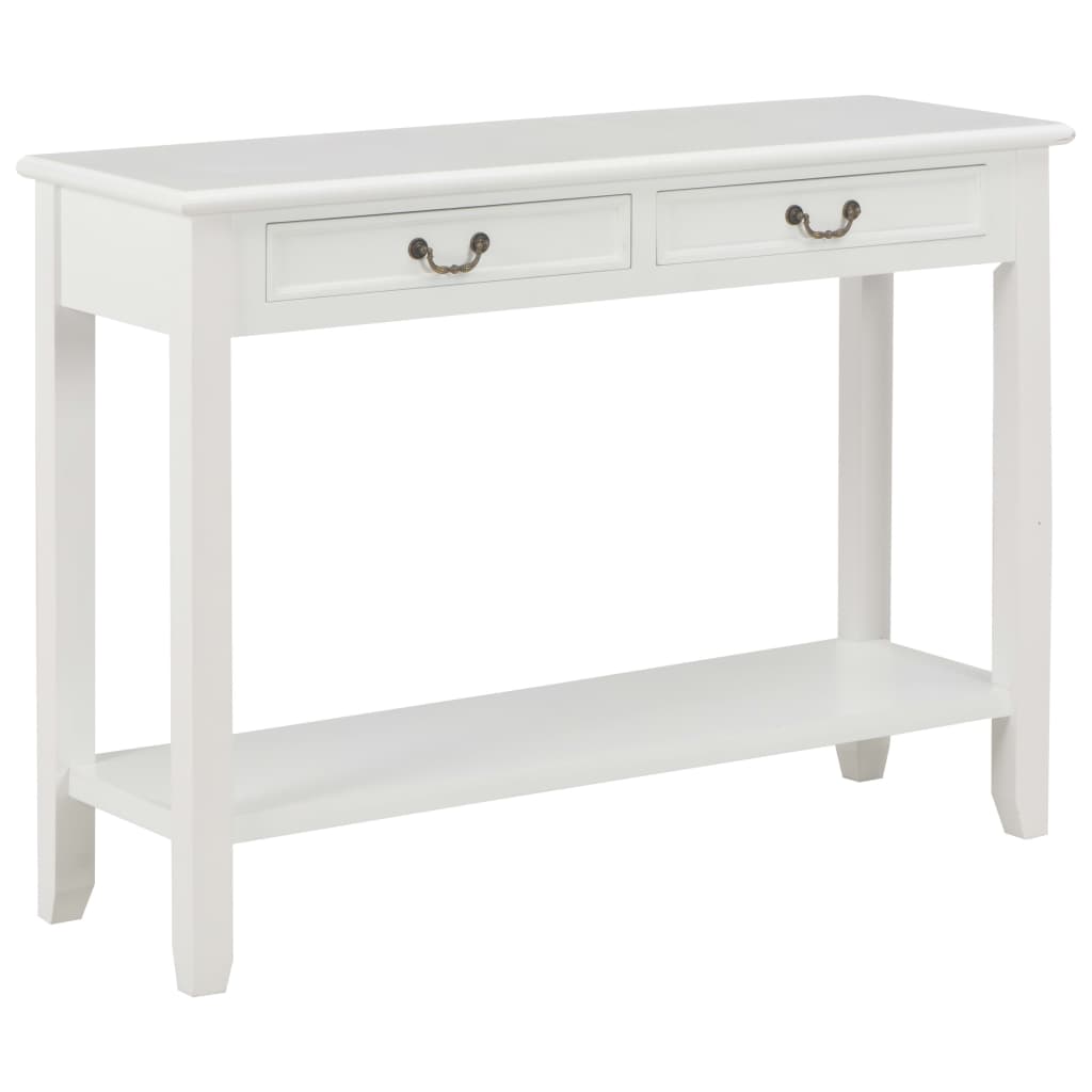 vidaXL Konzolový stolík biely 110x35x80 cm drevo
