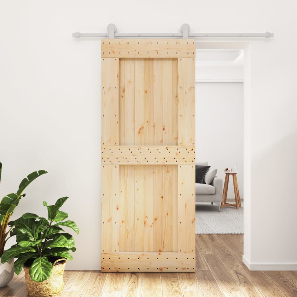 vidaXL Posuvné dvere so sadou kovania 85x210 cm borovicový masív
