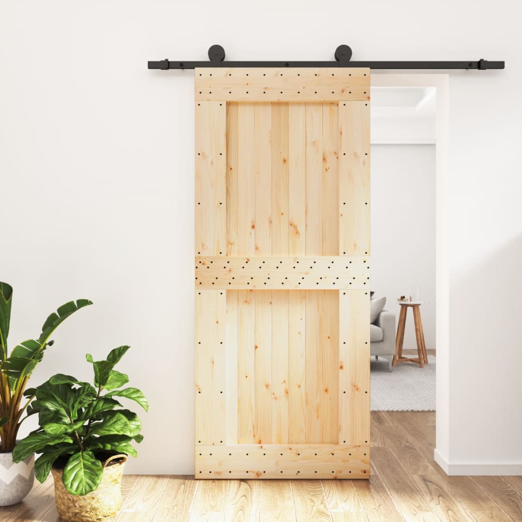 vidaXL Posuvné dvere so sadou kovania 90x210 cm borovicový masív