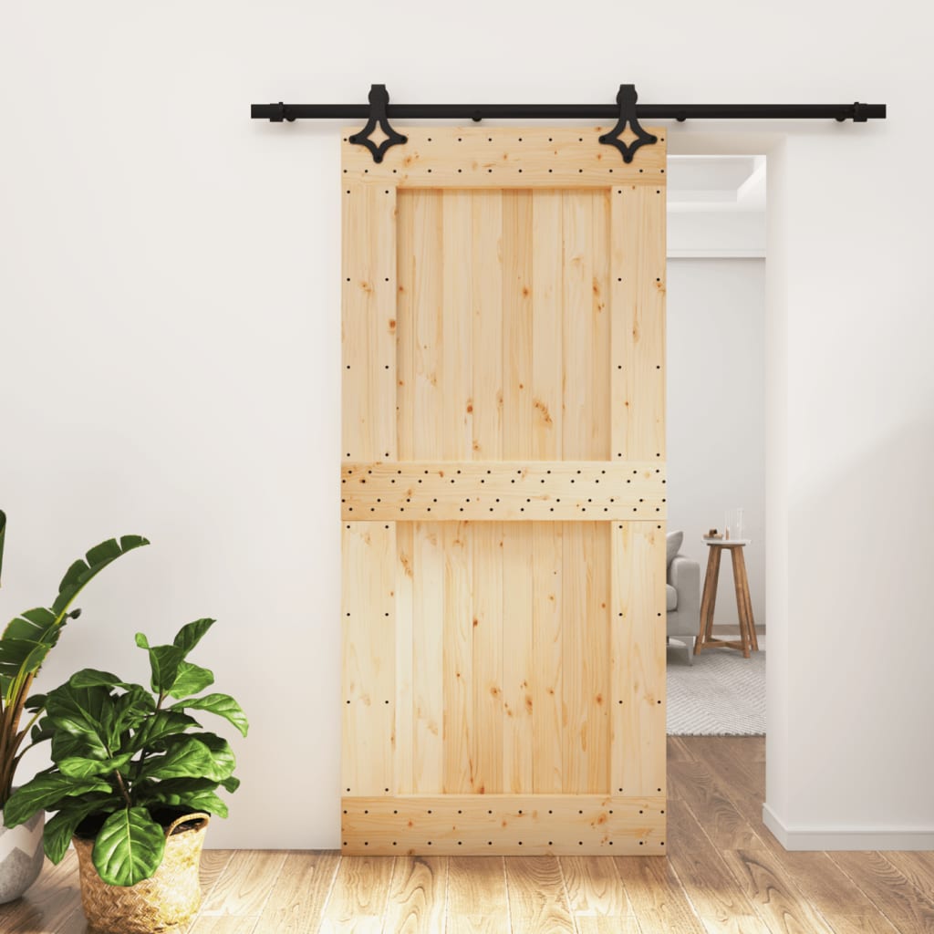 vidaXL Posuvné dvere so sadou kovania 95x210 cm borovicový masív