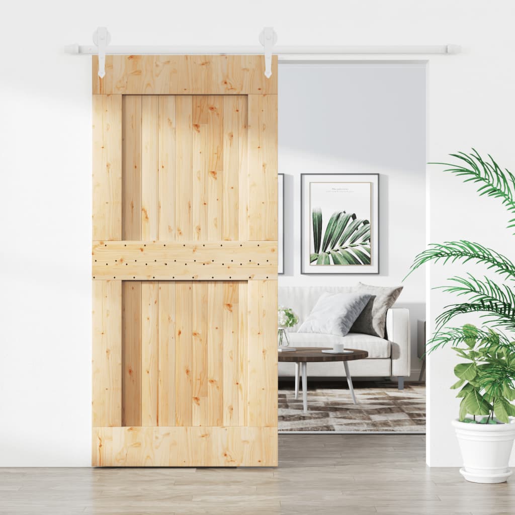 vidaXL Posuvné dvere so sadou kovania 100x210 cm borovicový masív