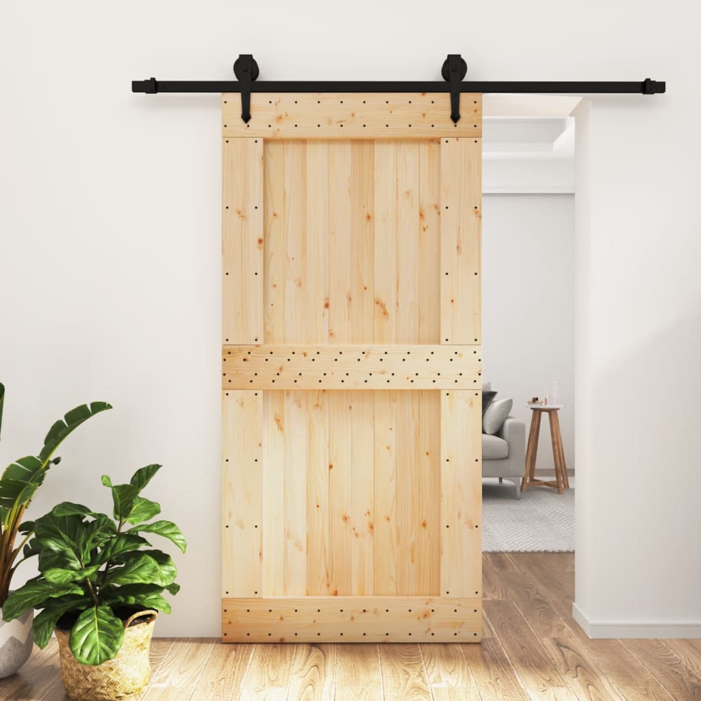 vidaXL Posuvné dvere so sadou kovania 100x210 cm borovicový masív