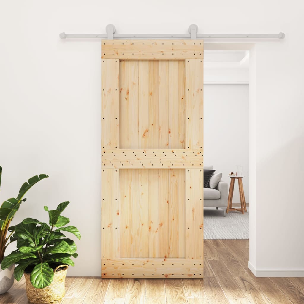 vidaXL Posuvné dvere so sadou kovania 90x210 cm borovicový masív