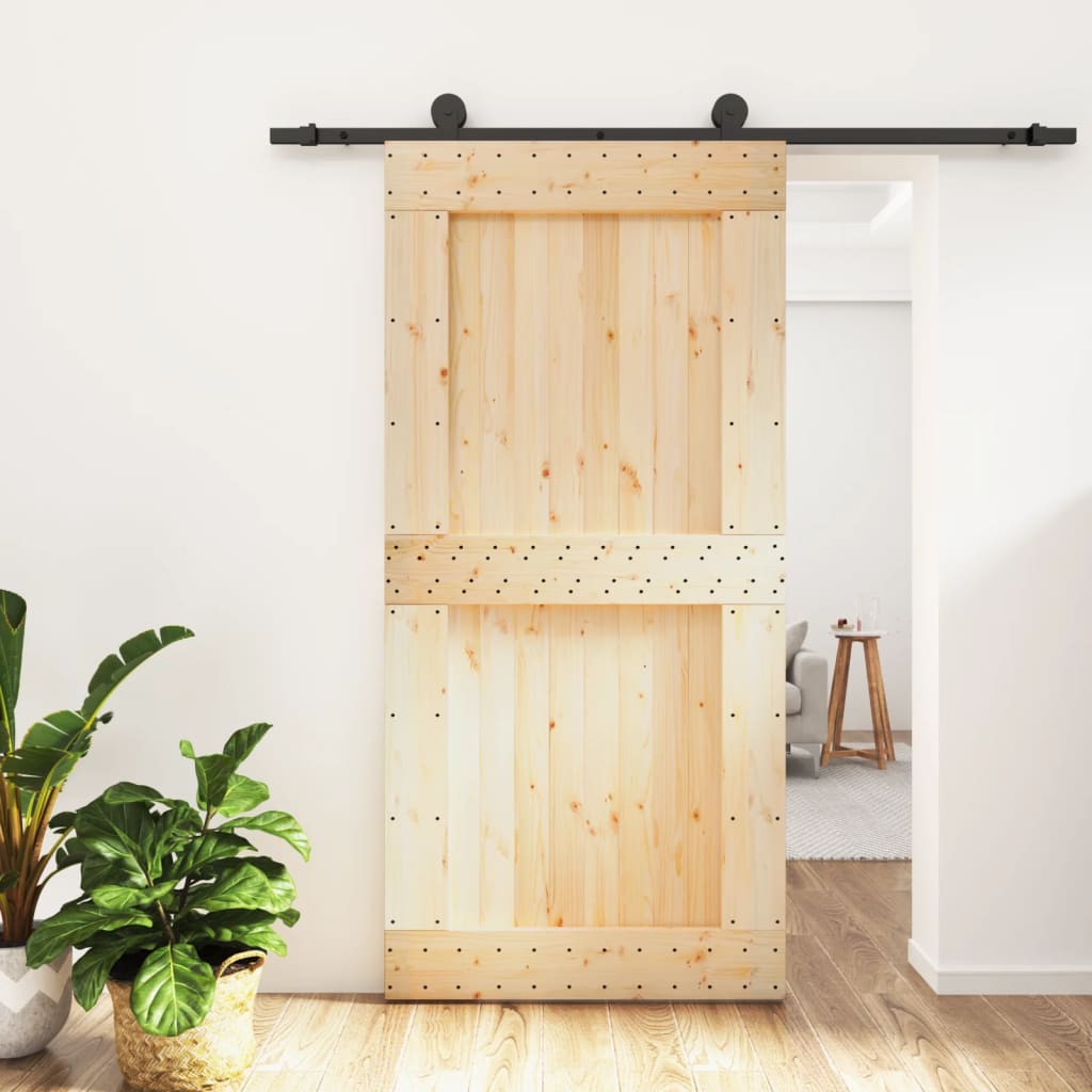 vidaXL Posuvné dvere so sadou kovania 100x210 cm borovicový masív