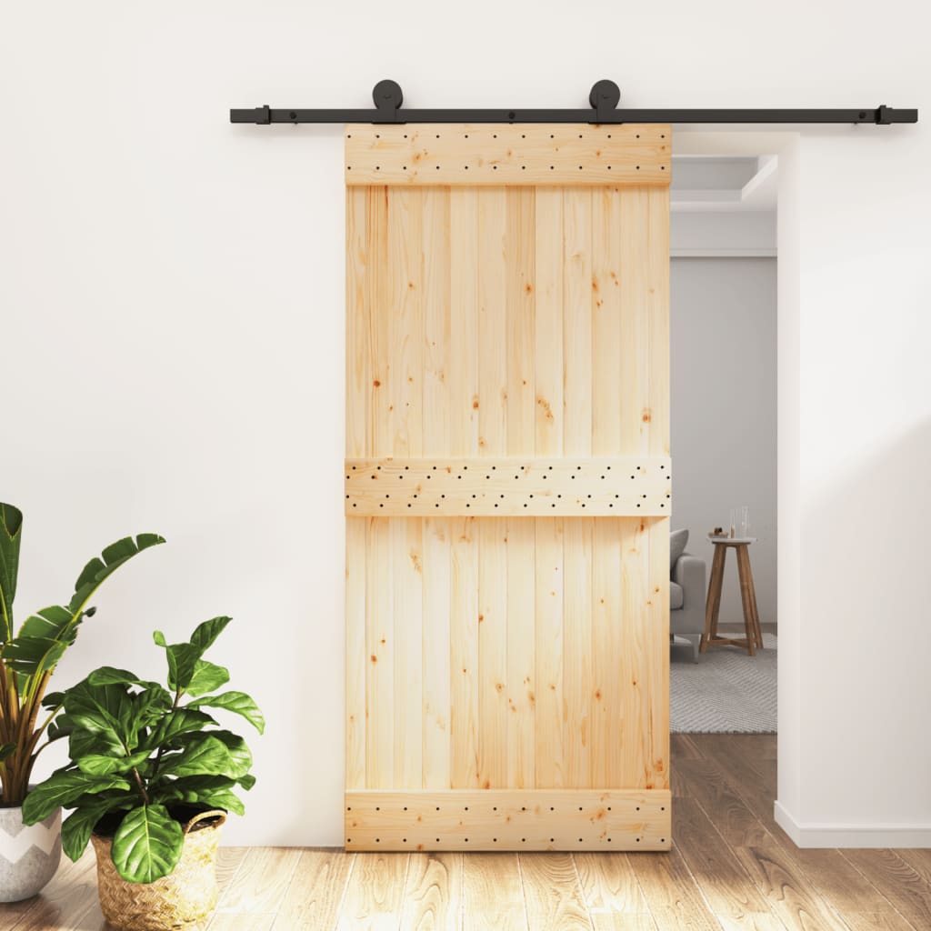 vidaXL Posuvné dvere so sadou kovania 95x210 cm borovicový masív