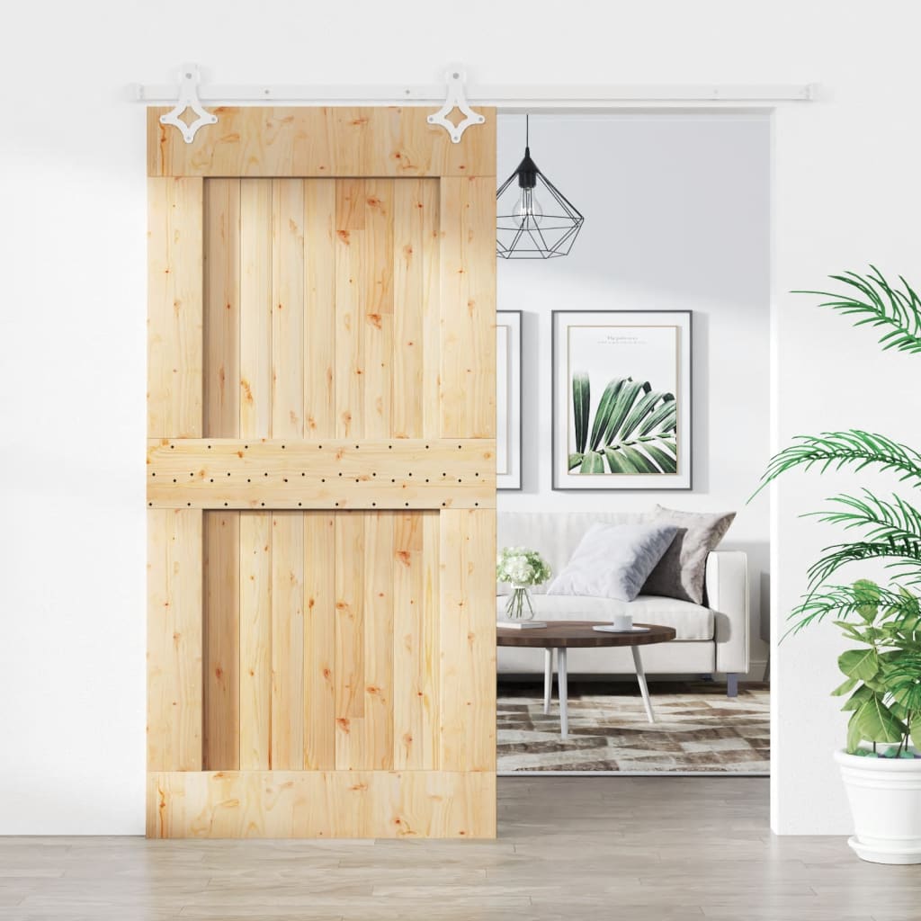 vidaXL Posuvné dvere so sadou kovania 100x210 cm borovicový masív