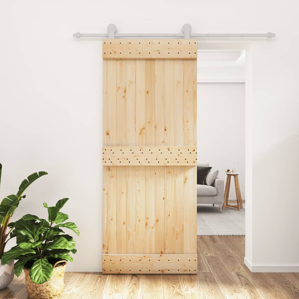 vidaXL Posuvné dvere so sadou kovania 85x210 cm borovicový masív