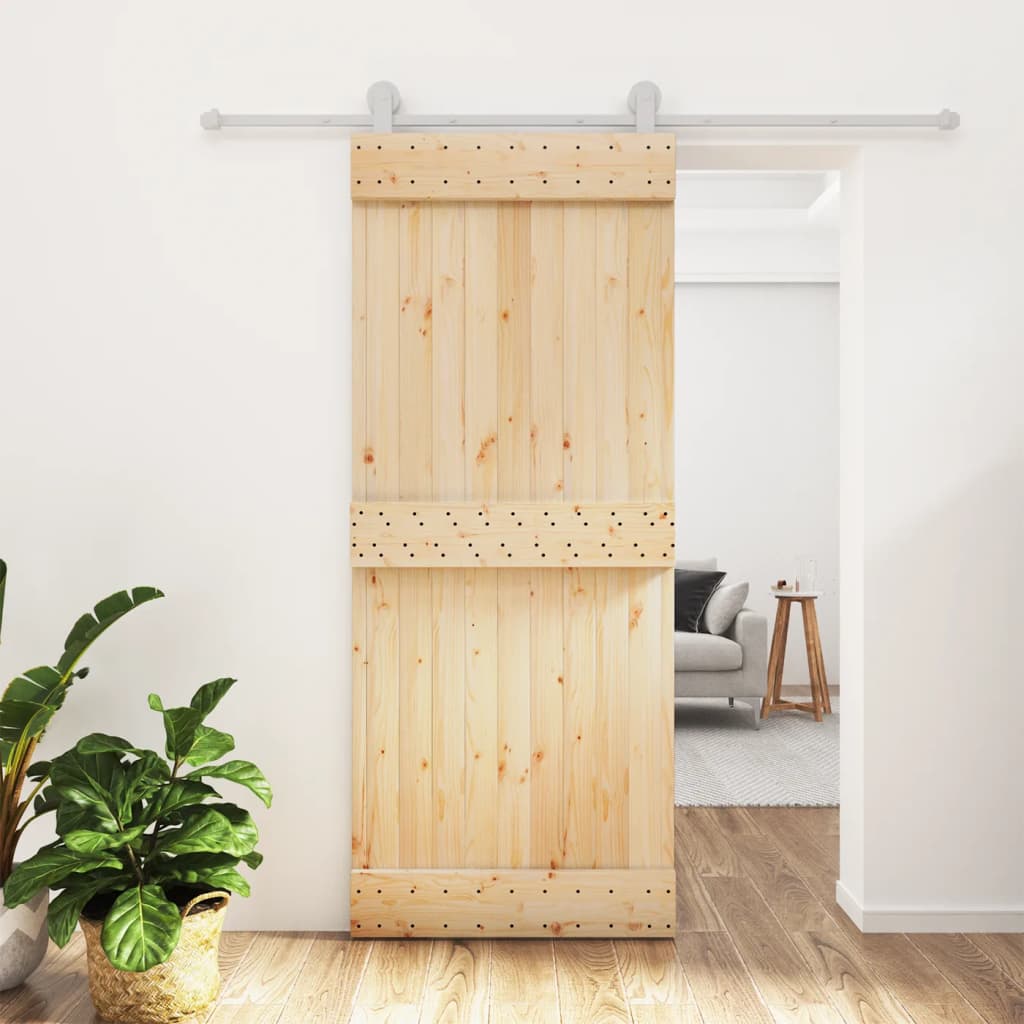 vidaXL Posuvné dvere so sadou kovania 85x210 cm borovicový masív