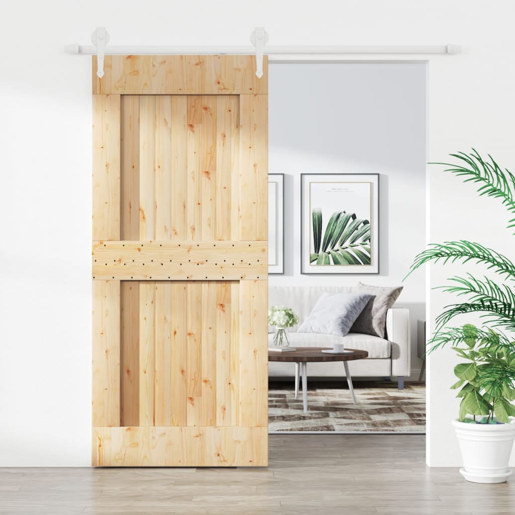 vidaXL Posuvné dvere so sadou kovania 90x210 cm borovicový masív