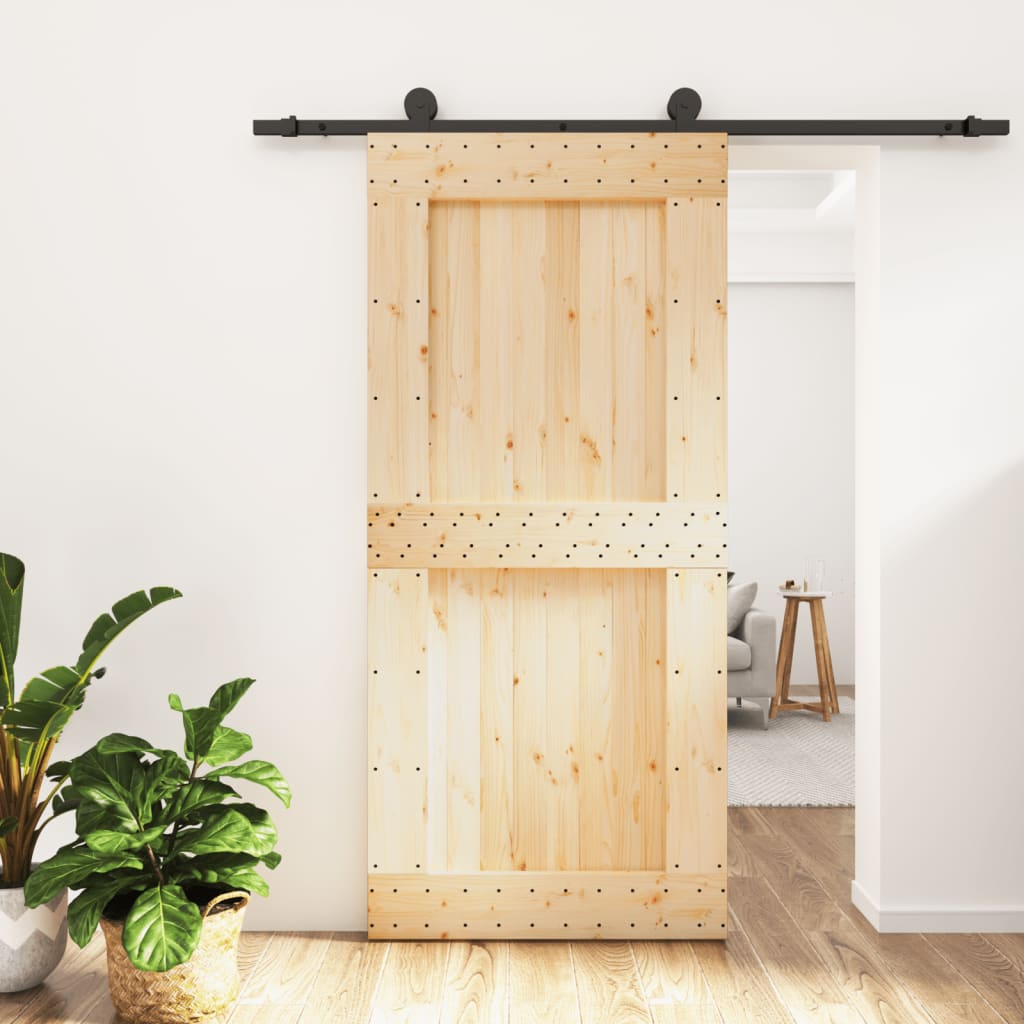 vidaXL Posuvné dvere so sadou kovania 95x210 cm borovicový masív