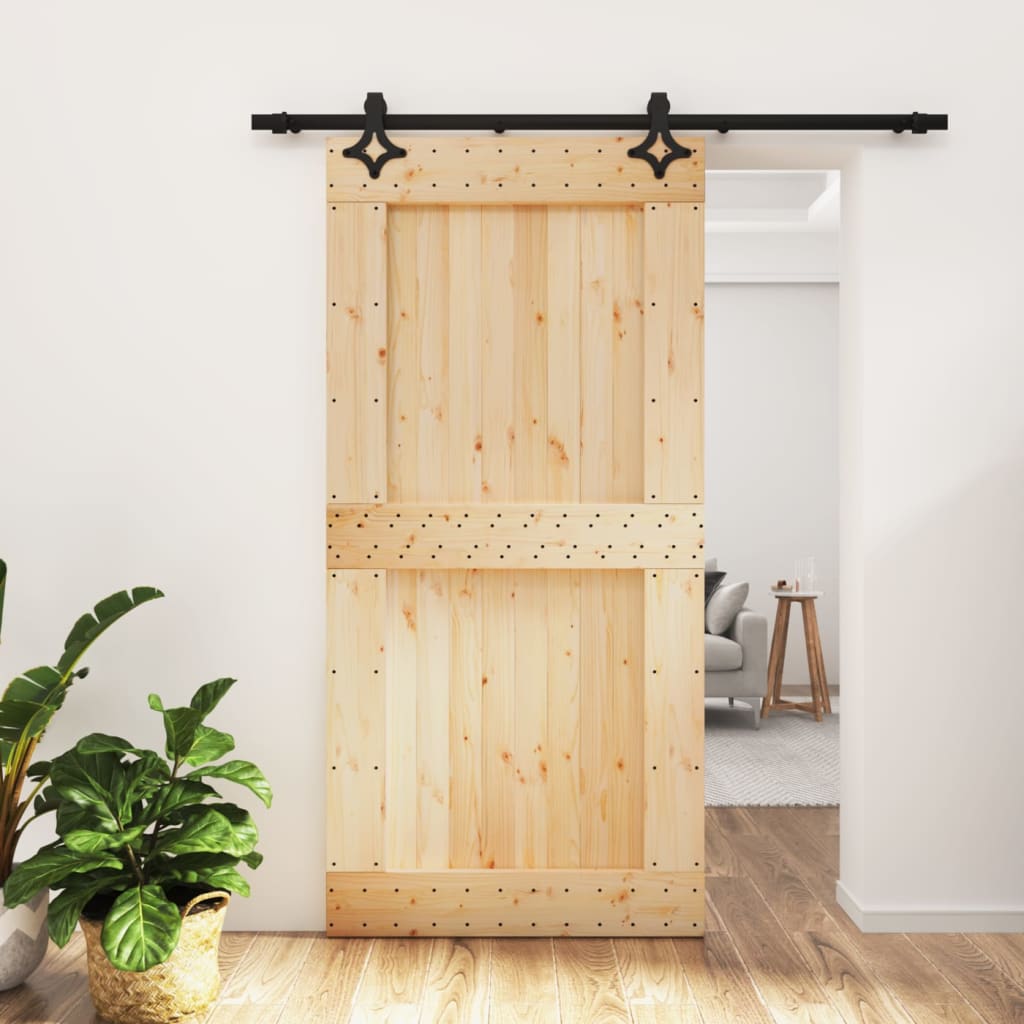 vidaXL Posuvné dvere so sadou kovania 100x210 cm borovicový masív
