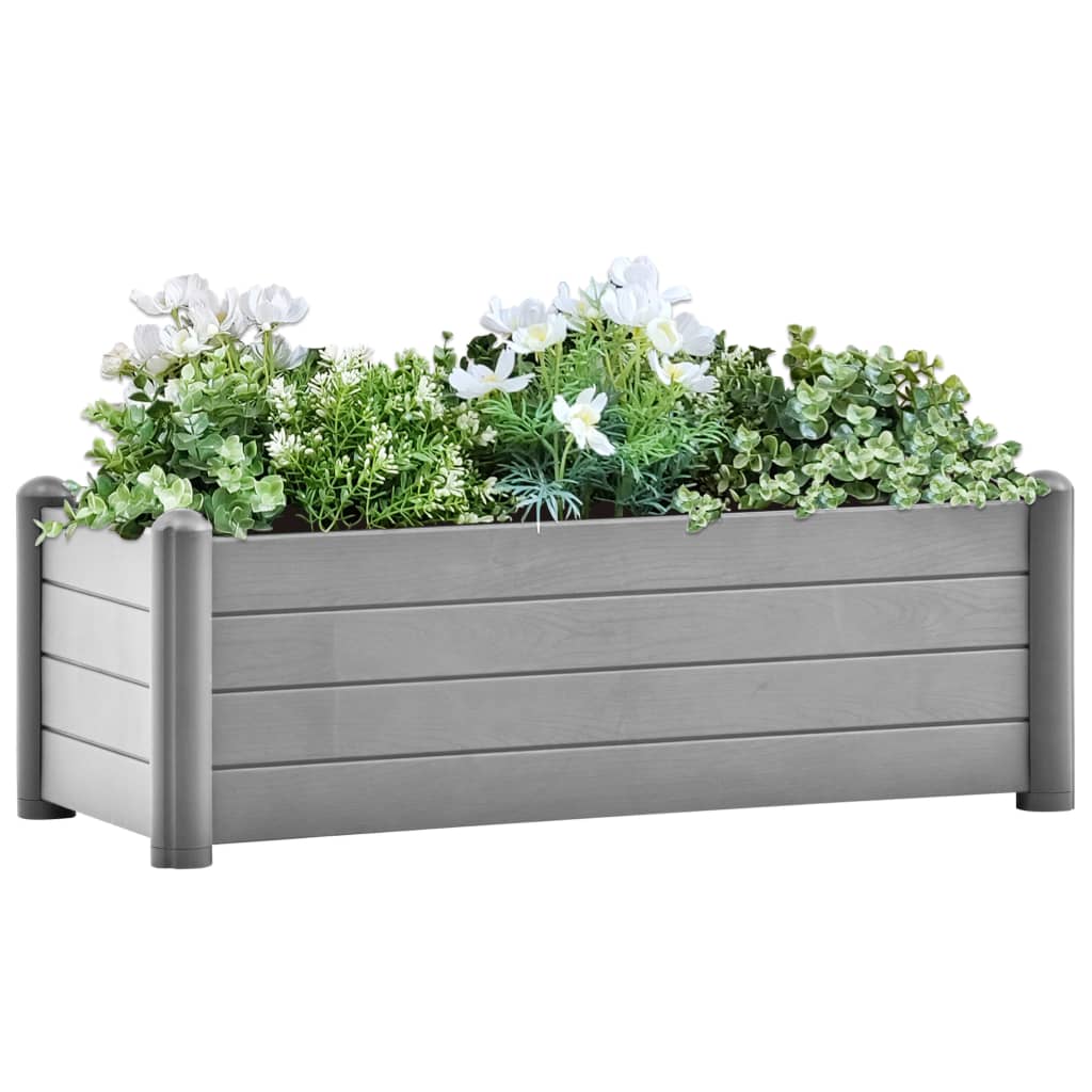 vidaXL Vyvýšený záhradný záhon PP kamenný sivý 100x43x35 cm