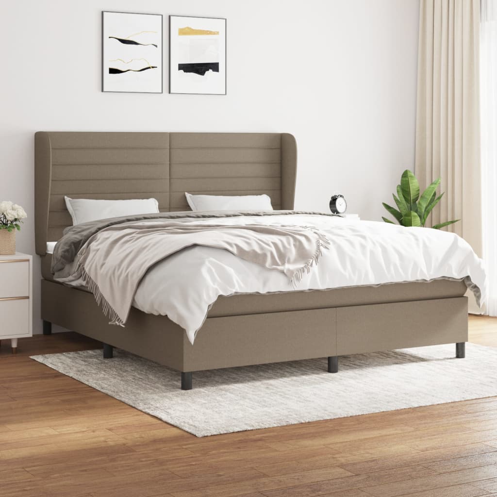 vidaXL Posteľný rám boxspring s matracom sivohned 160x200 cm látka