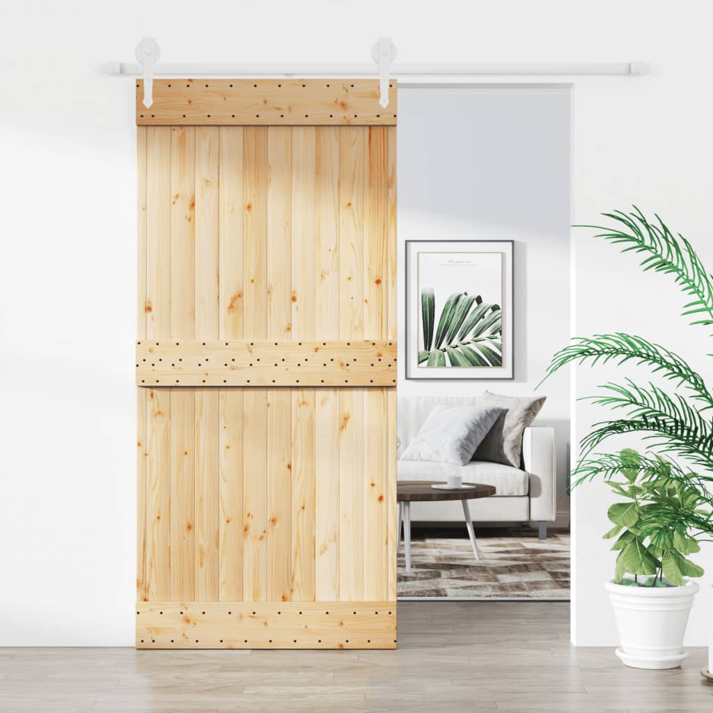 vidaXL Posuvné dvere so sadou kovania 95x210 cm borovicový masív