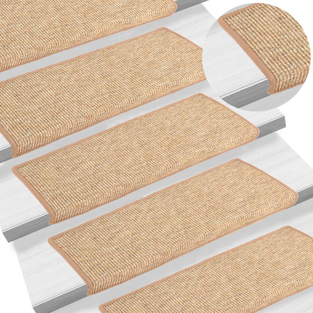 vidaXL Samolepiace nášľapy na schody 15 ks bledohnedé 65x21x4 cm