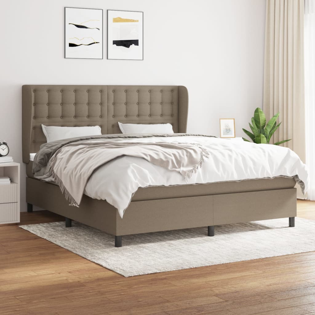 vidaXL Posteľný rám boxspring s matracom sivohned 160x200 cm látka