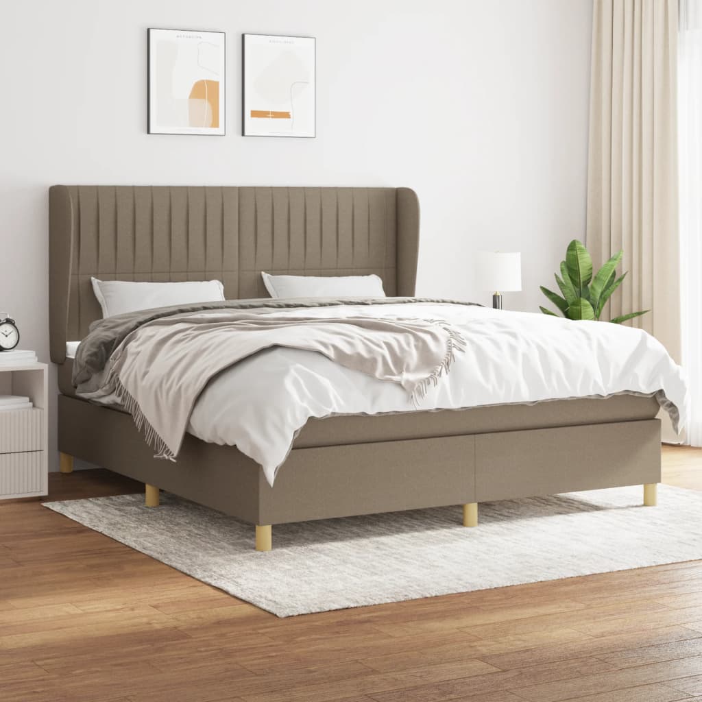 vidaXL Posteľný rám boxspring s matracom sivohned 160x200 cm látka