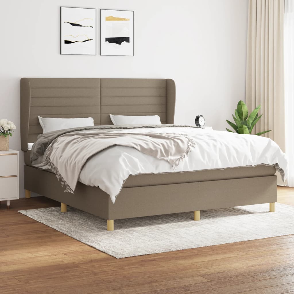 vidaXL Posteľný rám boxspring s matracom sivohned 160x200 cm látka
