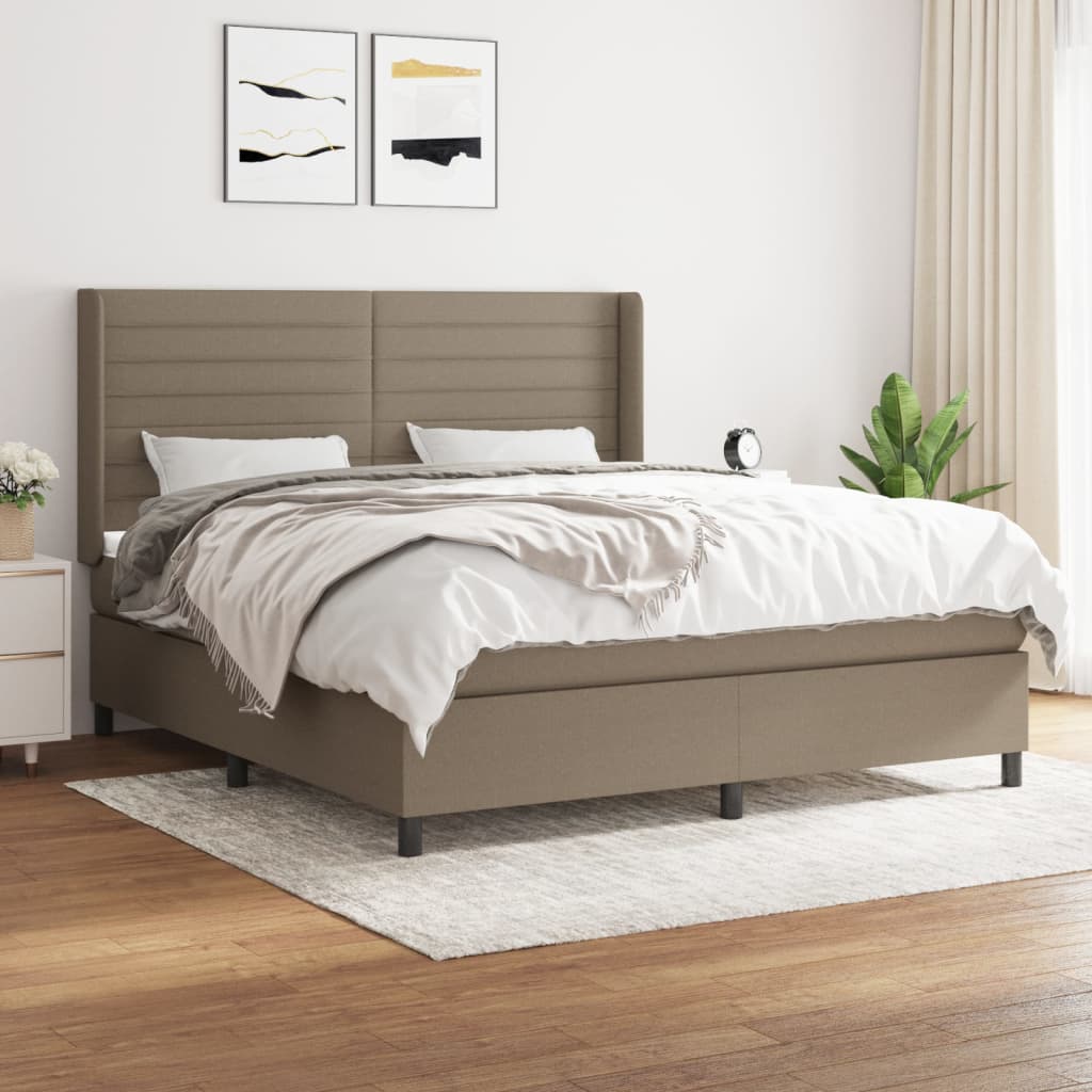 vidaXL Posteľný rám boxspring s matracom sivohned 160x200 cm látka