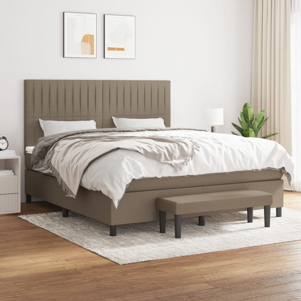 vidaXL Posteľný rám boxspring s matracom sivohned 160x200 cm látka