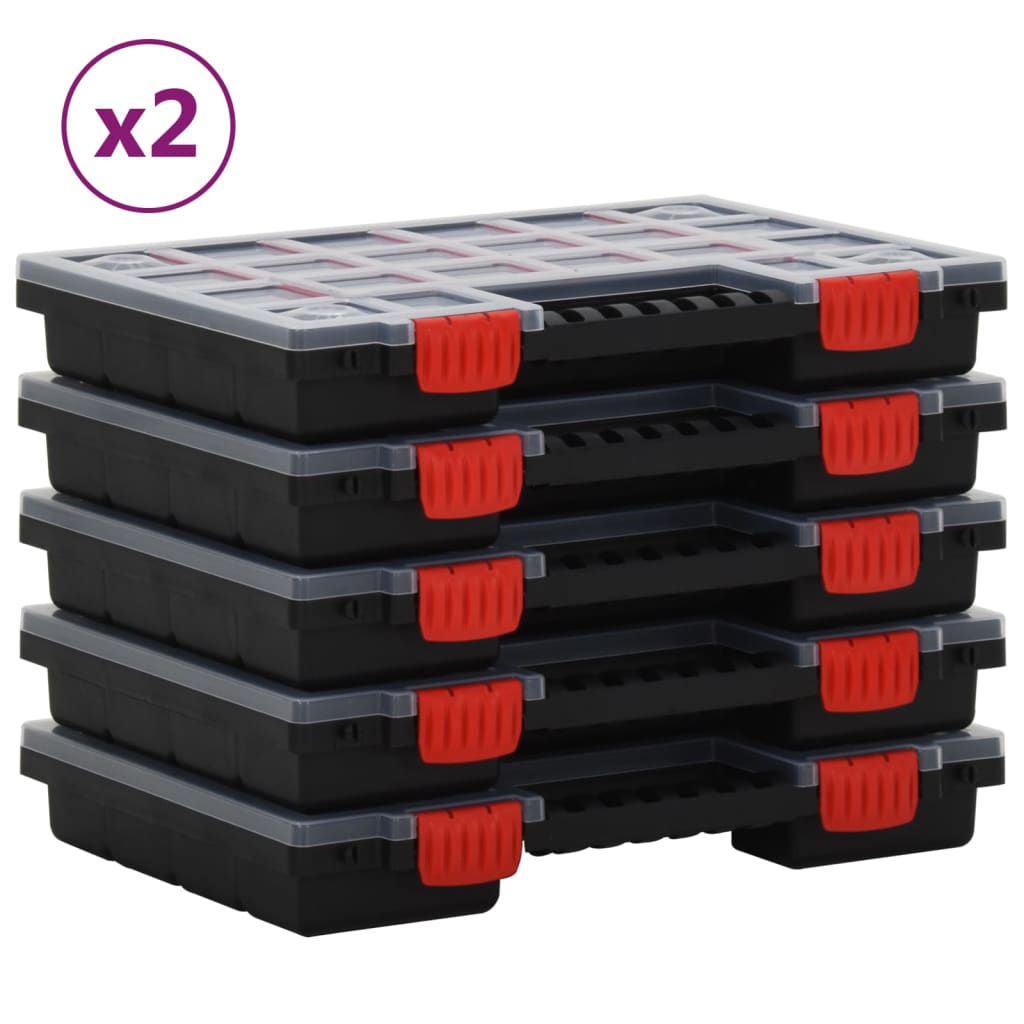 vidaXL Triediace boxy 10 ks 34,5x25x5 cm polypropylén