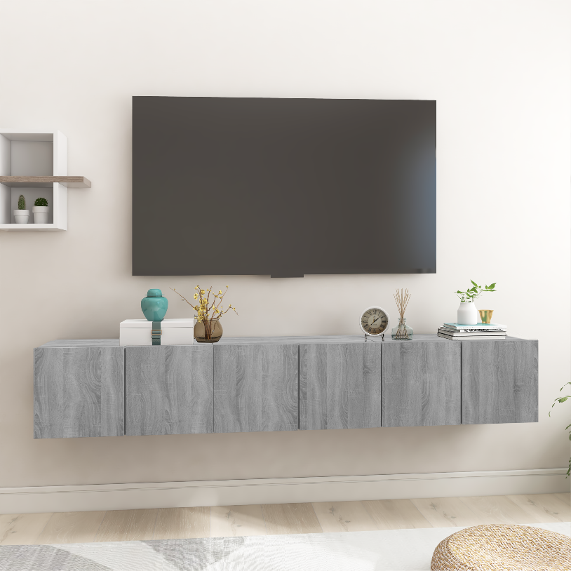 vidaXL Závesné TV skrinky sivý sonoma 3ks 60x30x30 cm spracované drevo