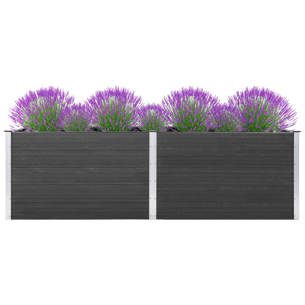 vidaXL Vyvýšený záhradný záhon 200x50x91 cm WPC sivý