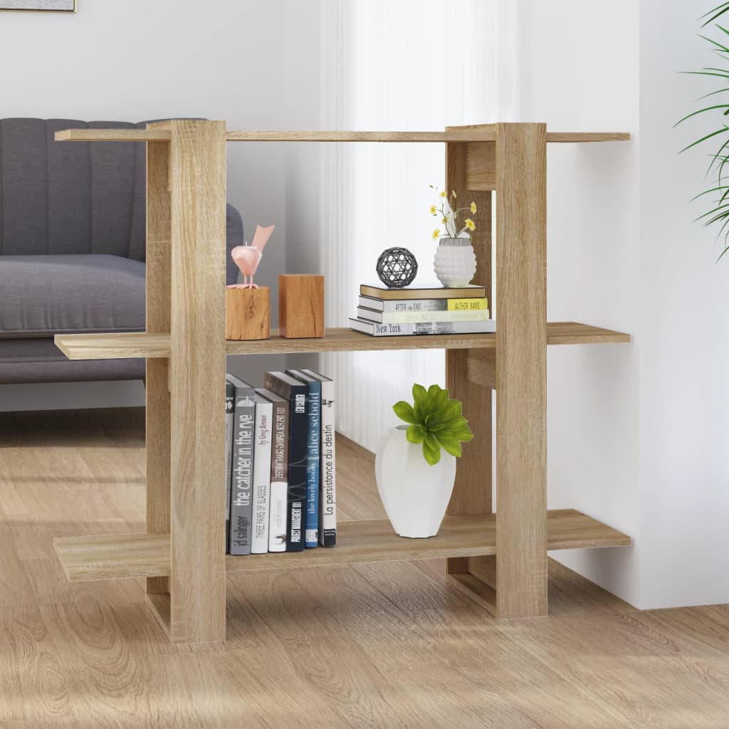 vidaXL Knižnica/deliaca stena dub sonoma 100x30x87 cm