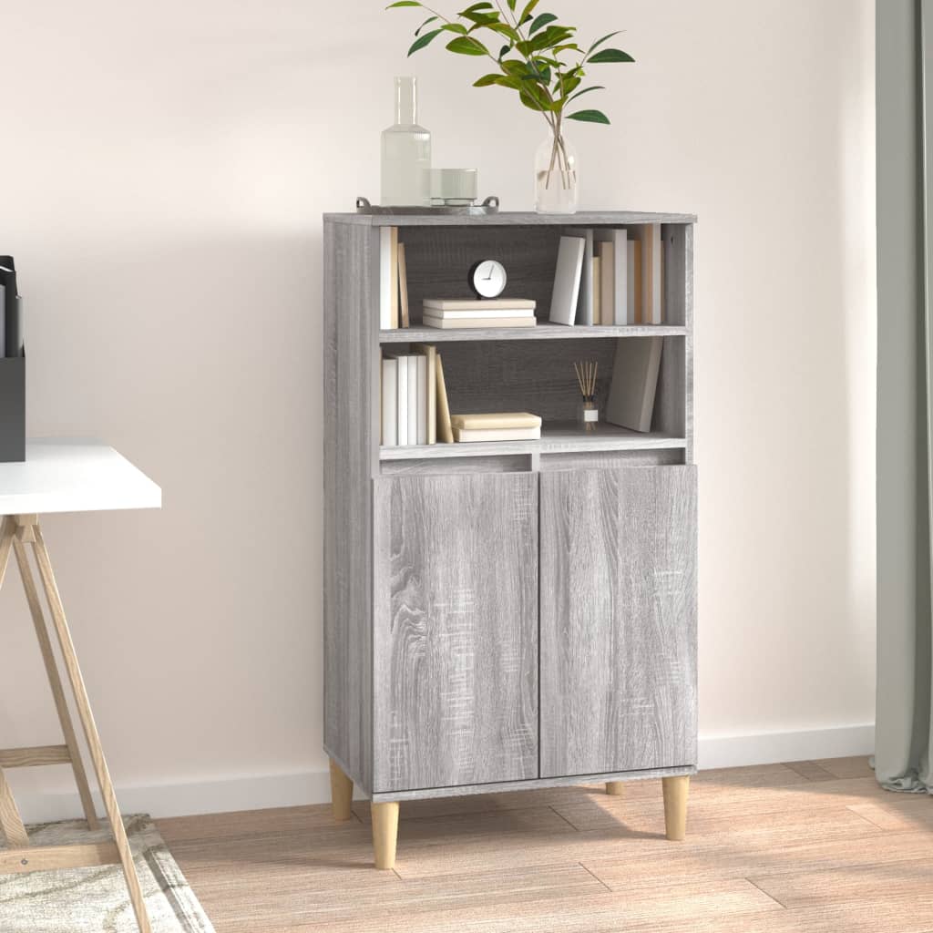 vidaXL Vysoká skrinka sivý dub sonoma 60x36x110 cm spracované drevo
