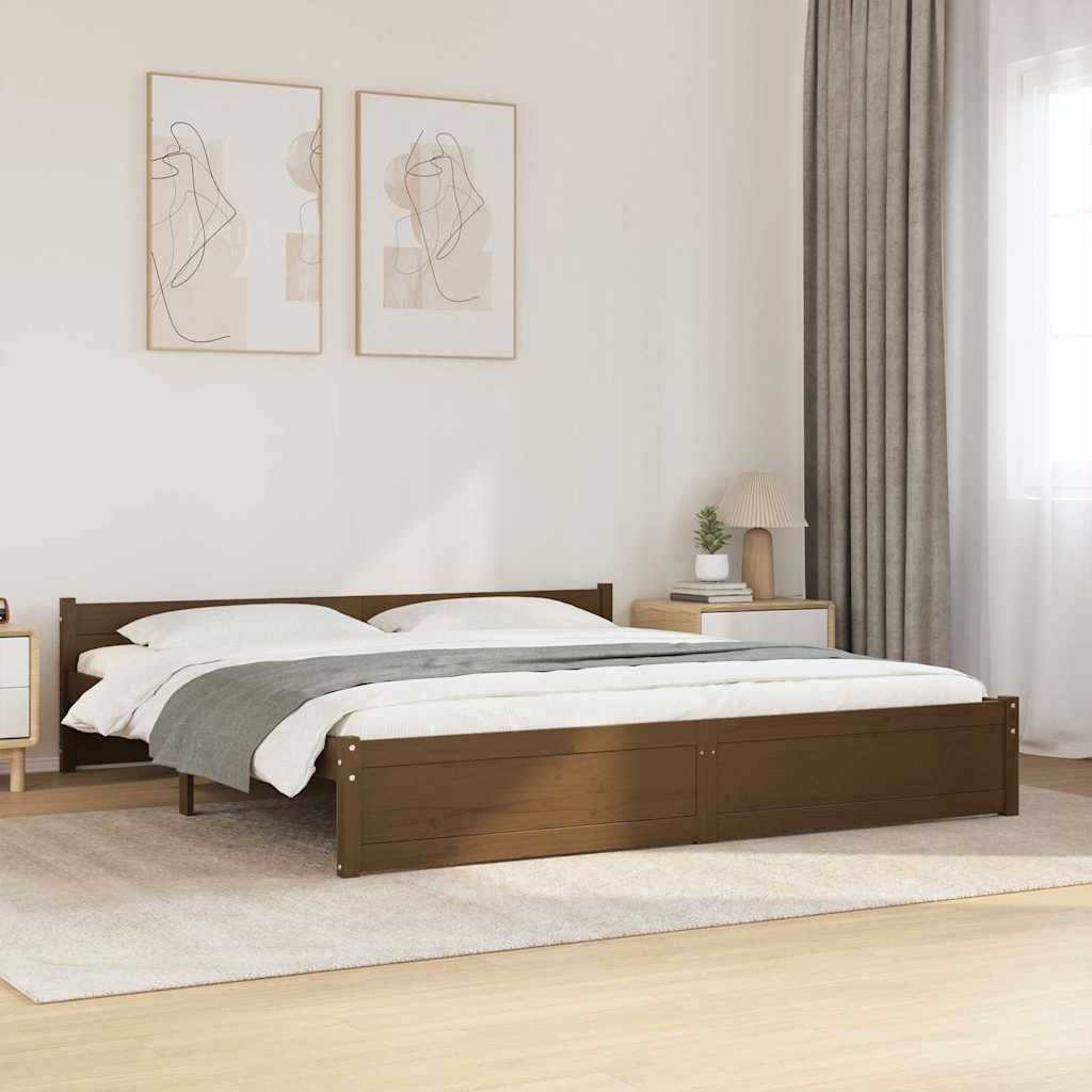 vidaXL Posteľný rám medovohnedý masívne drevo 200x200 cm