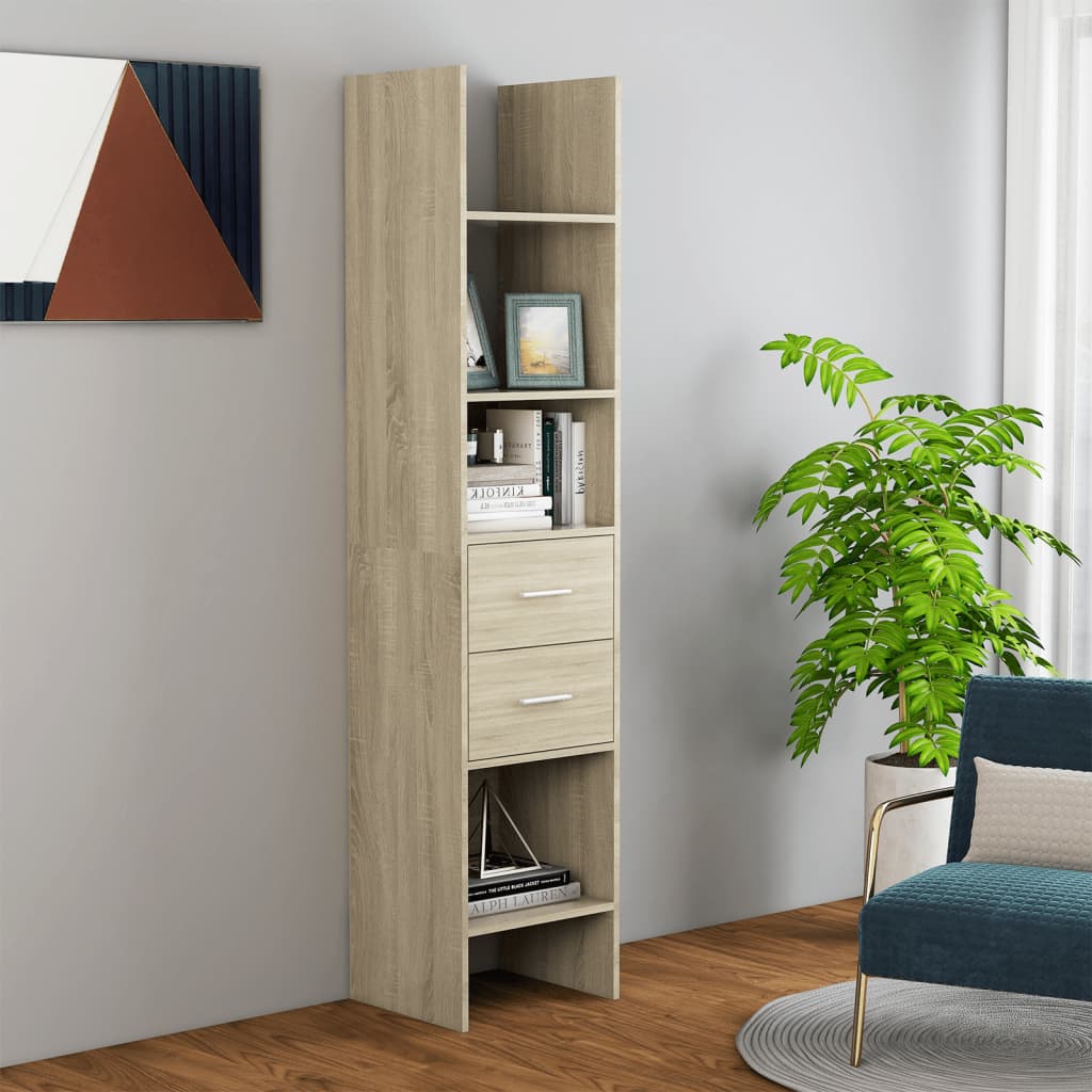 vidaXL Knižnica, dub sonoma 40x35x180 cm, kompozitné drevo