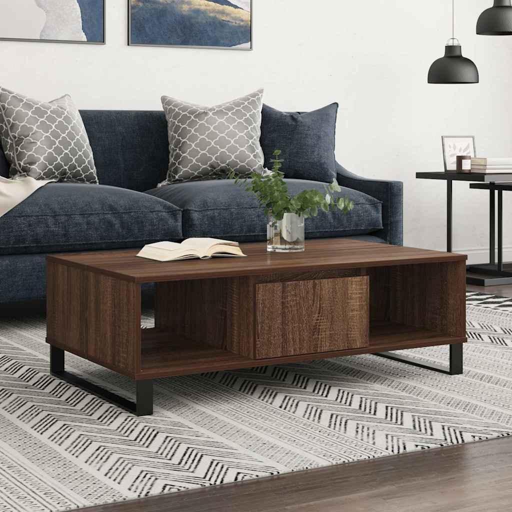 vidaXL Konferenčný stolík hnedý dub 104x60x35 cm kompozitné drevo